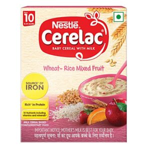 Nestle Cerelac Baby (10 months+) Cereal with Milk, Iron, Vitamins & Minerals | Wheat Rice Mix Fruit