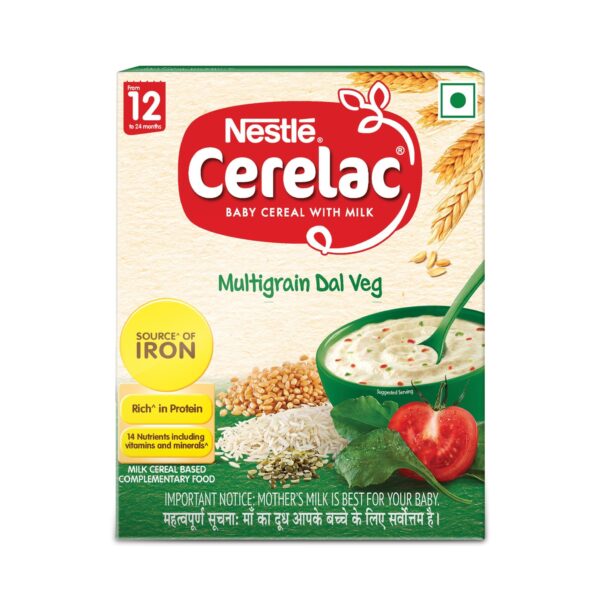 Nestle Cerelac Baby Cereal with Iron, Vitamins & Minerals | From 12 to 24 Months | Multigrain & Fruits