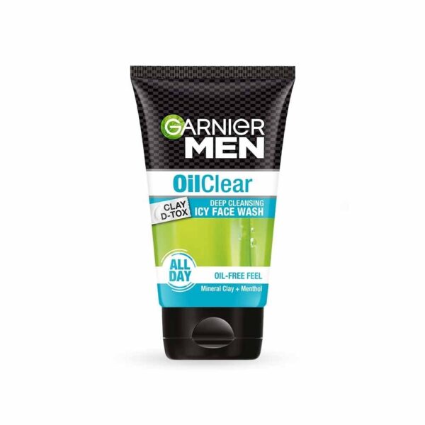 Garnier Men Oil Clear Clay D-Tox Deep Cleansing Icy Face Wash, 50gm.
