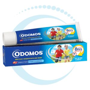 Odomos Non-Sticky Mosquito Repellent Cream With Vitamin E & Almond - 50 Gm